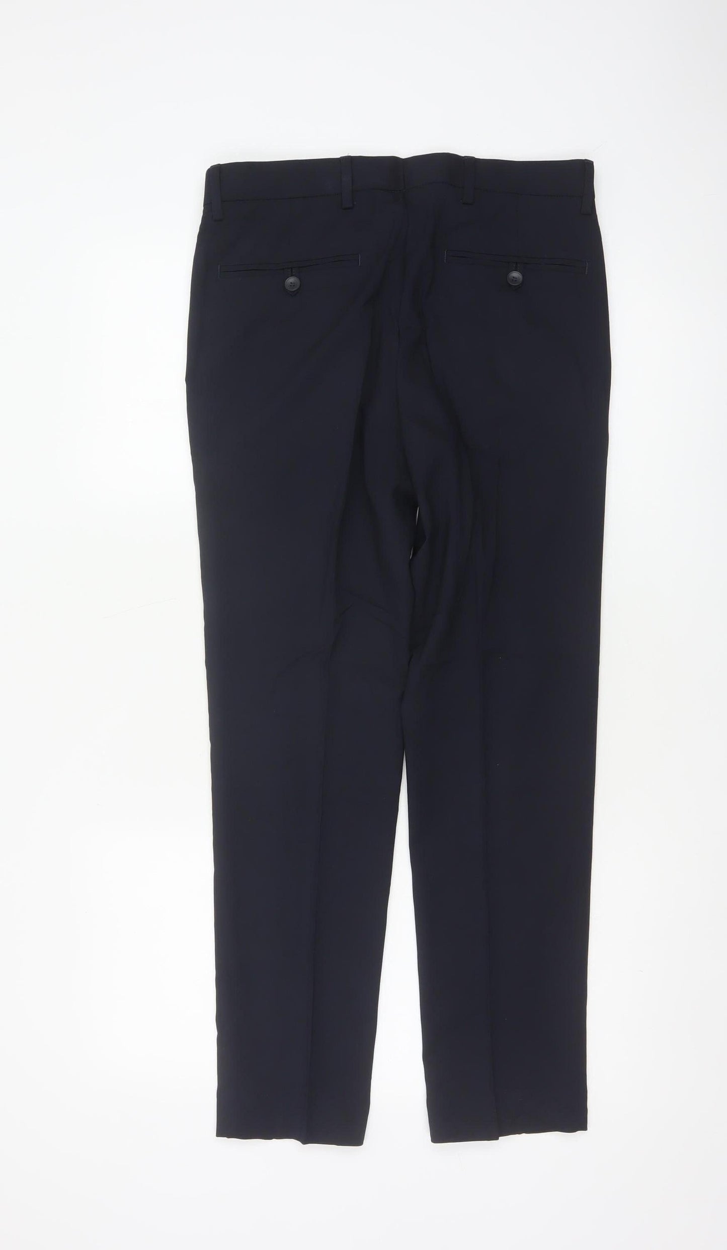 Marks and Spencer Men Blue 30/29 Skinny Smart Dress Trousers