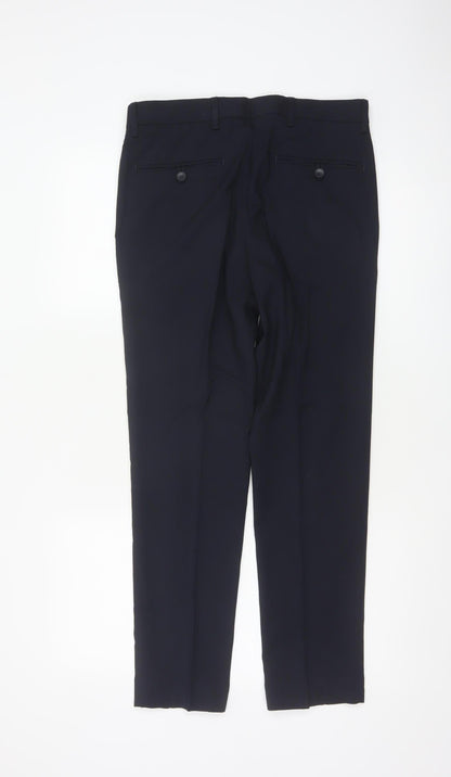 Marks and Spencer Men Blue 30/29 Skinny Smart Dress Trousers