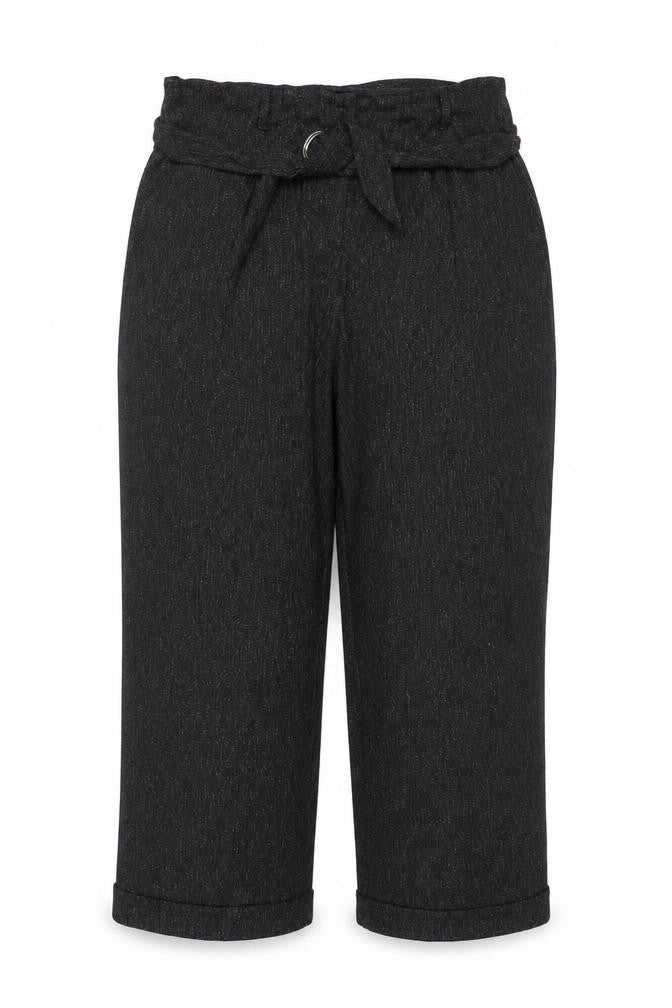 Next Women's Grey UK 20 Paperbag Cropped Belted Tapered Trousers