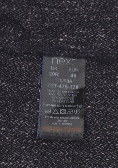 Next Women's Grey UK 20 Paperbag Cropped Belted Tapered Trousers