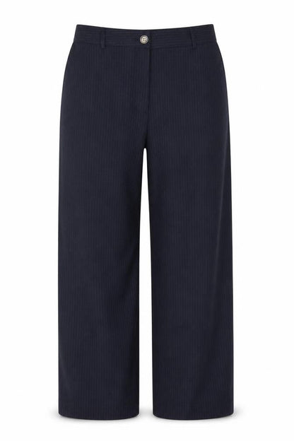 Marks & Spencer Women Blue Pinstripe UK 16 Straight Tailored Work Trousers