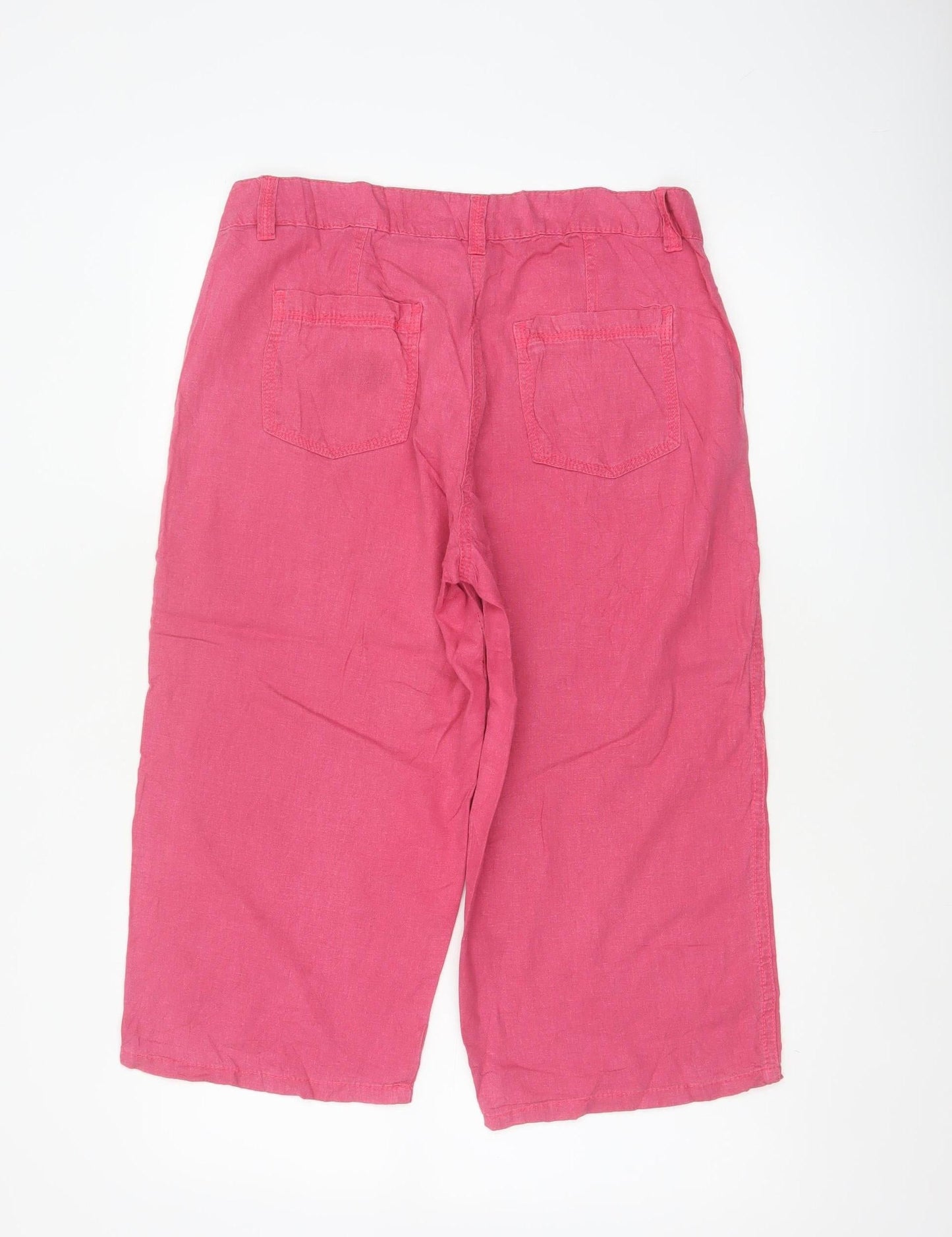Marks and Spencer Women Pink UK 12 Linen Culotte Shorts