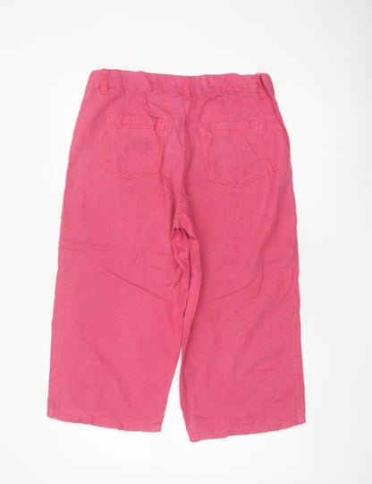 Marks and Spencer Women Pink UK 12 Linen Culotte Shorts