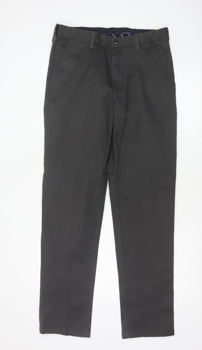 Marks & Spencer Blue Harbour Men's Black 32/33 Regular Chino Trousers