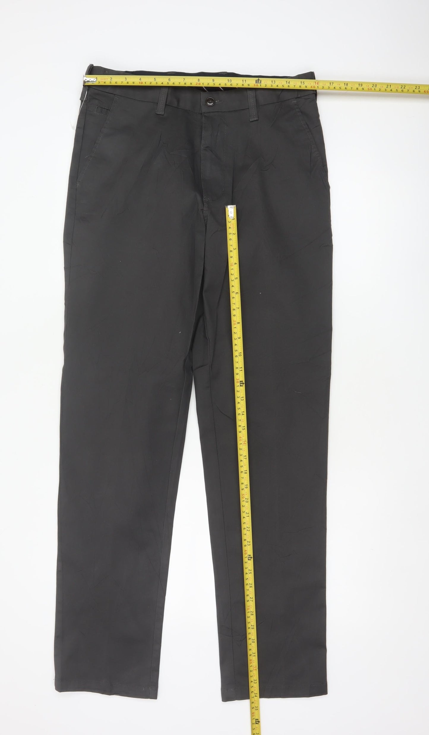 Marks & Spencer Blue Harbour Men's Black 32/33 Regular Chino Trousers