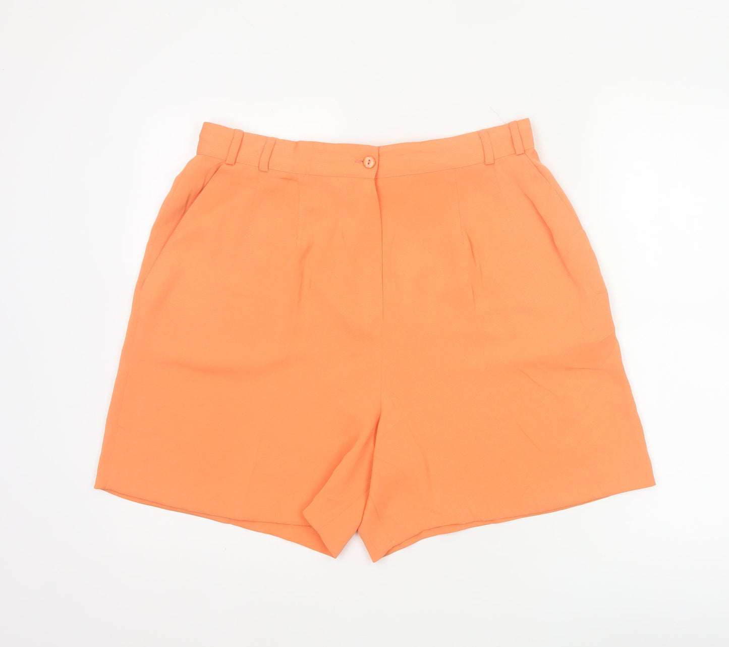 Whimsy Women Orange High Waist Pleated Shorts UK 18 Pockets