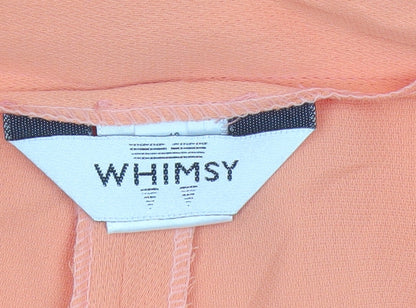 Whimsy Women Orange High Waist Pleated Shorts UK 18 Pockets