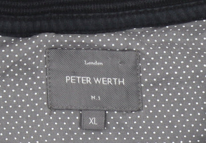Peter Werth Men's Grey XL Striped Cotton Short Sleeve Polo Shirt