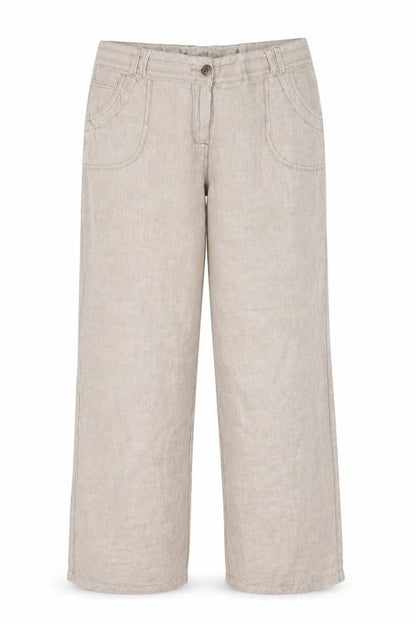 Hurricane Women’s Beige UK 14 Slim Linen Cotton Carpenter Trousers