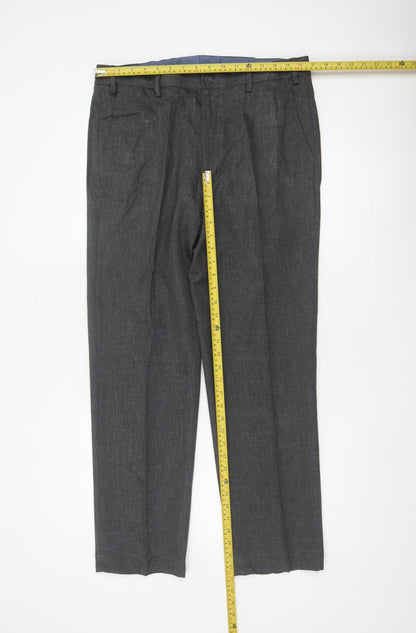 Marks and Spencer Men’s Grey 34/31 Regular Dress Trousers