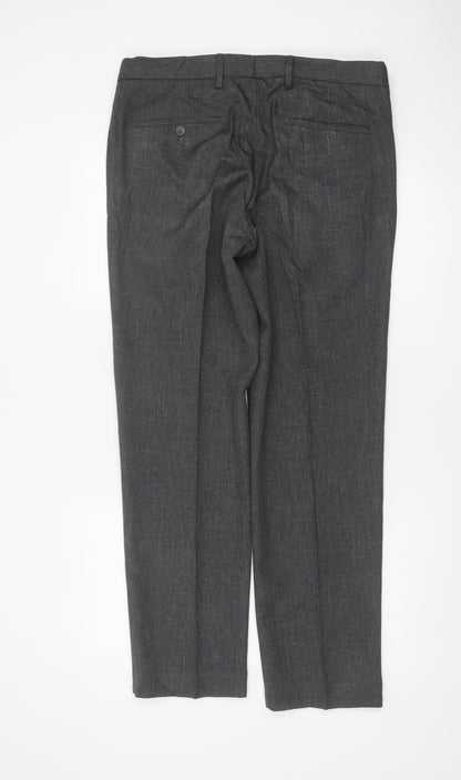 Marks and Spencer Men’s Grey 34/31 Regular Dress Trousers