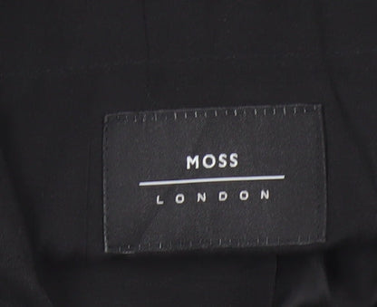 Moss London Men’s Blue 36 Regular Straight Dress Trousers Lined