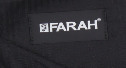Farah Men's Black 36 L33 Straight Flat Front Dress Trousers Smart Formal