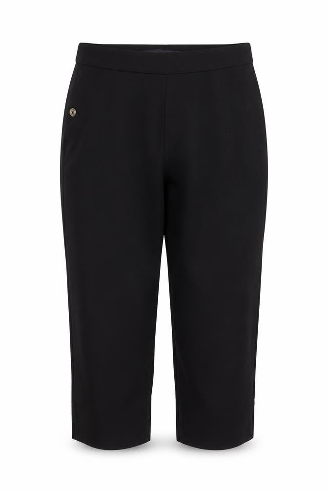 M&S Women's Black UK 12 Short Straight Leg Smart Trousers Pockets