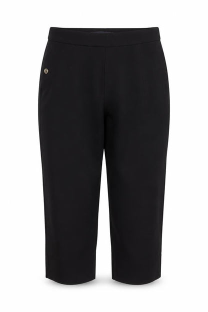 M&S Women's Black UK 12 Short Straight Leg Smart Trousers Pockets
