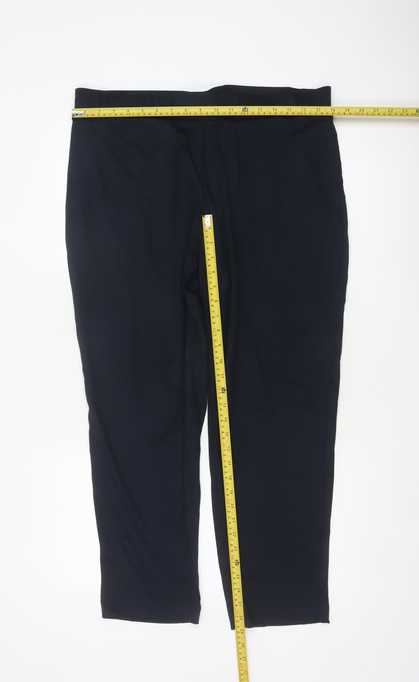 Marks & Spencer Women’s Navy UK 18 Regular Straight Stretch Trousers