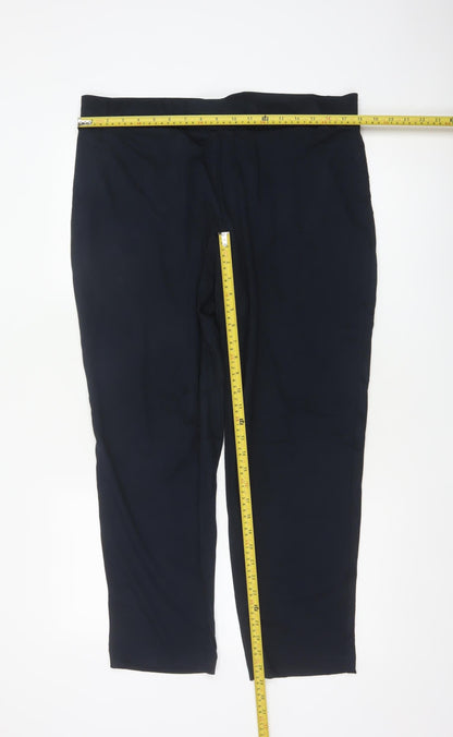 Marks & Spencer Women’s Navy UK 18 Regular Straight Stretch Trousers