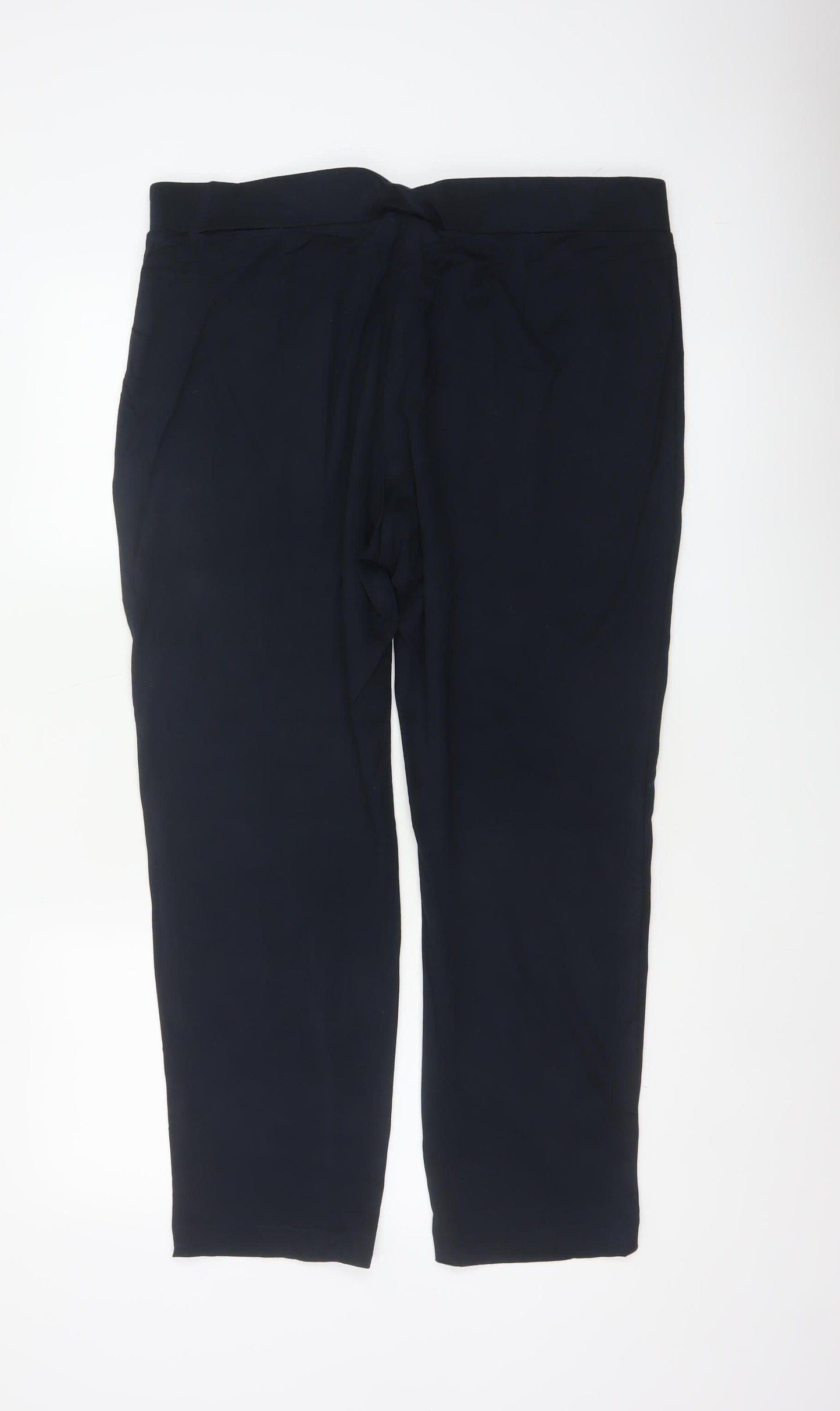 Marks & Spencer Women’s Navy UK 18 Regular Straight Stretch Trousers