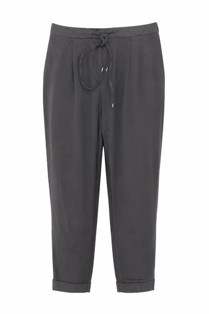 Marks Spencer Womens Grey UK 14 Long Tapered Drawstring Jogger Trousers