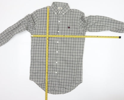 Lyle & Scott Men’s Grey Check Cotton Button-Up Shirt Size S Long Sleeve