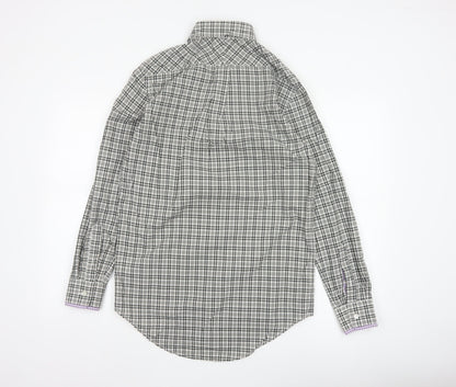 Lyle & Scott Men’s Grey Check Cotton Button-Up Shirt Size S Long Sleeve