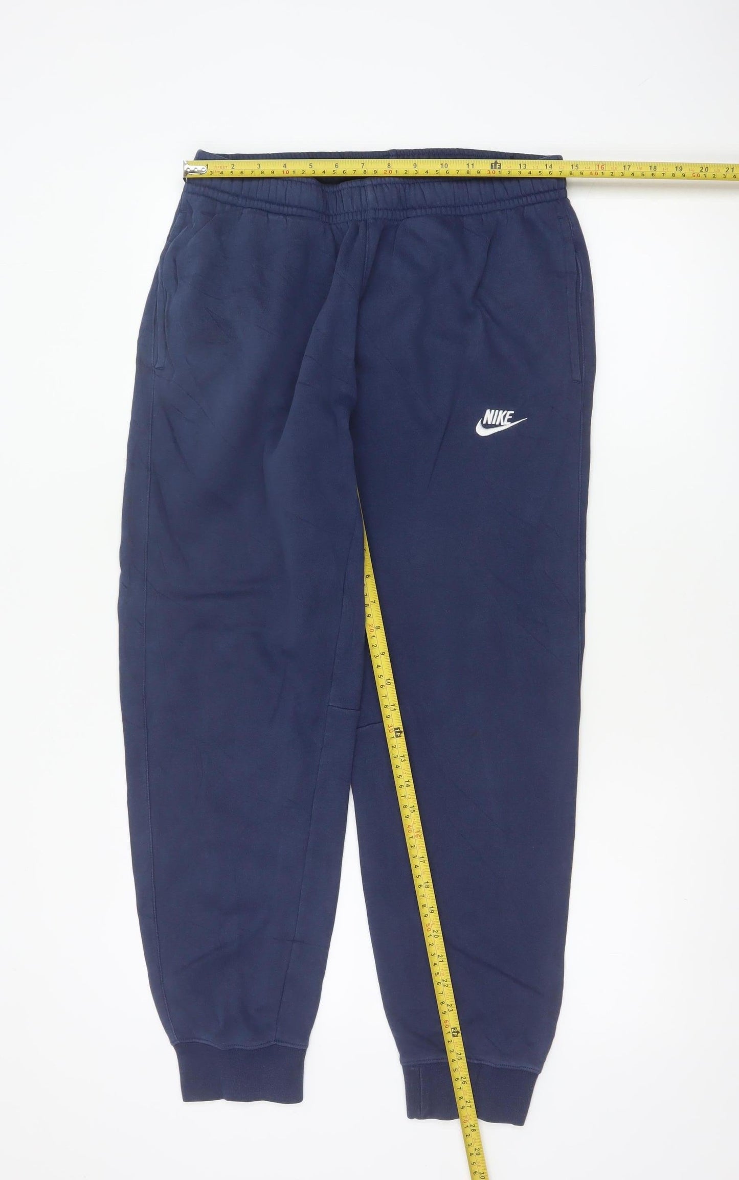 Nike Men's Blue M Fleece Jogger Sweatpants Elastic Waist Logo