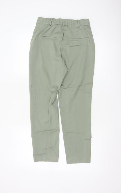 Marks and Spencer Women Green Size 8 Short Tapered Smart Trousers