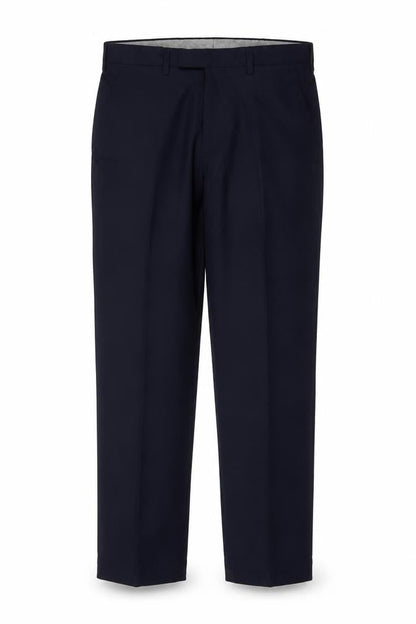 Marks & Spencer Mens Navy 34 Regular Wool Blend Straight Dress Trousers