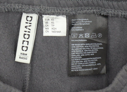 H&M Divided Women’s Grey XS Wide-Leg Drawstring Trousers