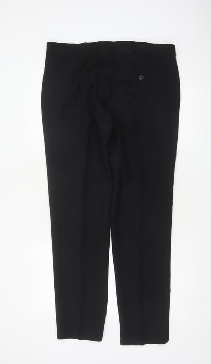 Marks & Spencer Men's Black 36 Regular Skinny Dress Trousers 31 Leg