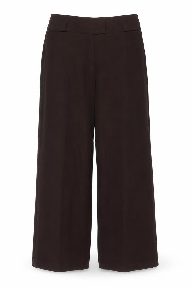 Marks & Spencer Women Brown UK 14 Wide Leg Tailored Dress Trousers