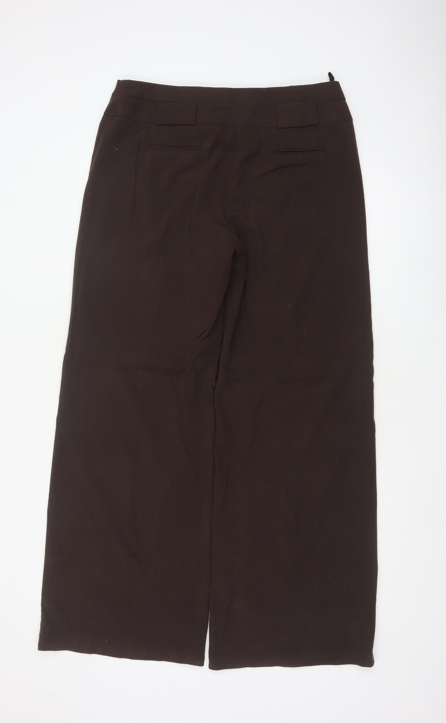 Marks & Spencer Women Brown UK 14 Wide Leg Tailored Dress Trousers