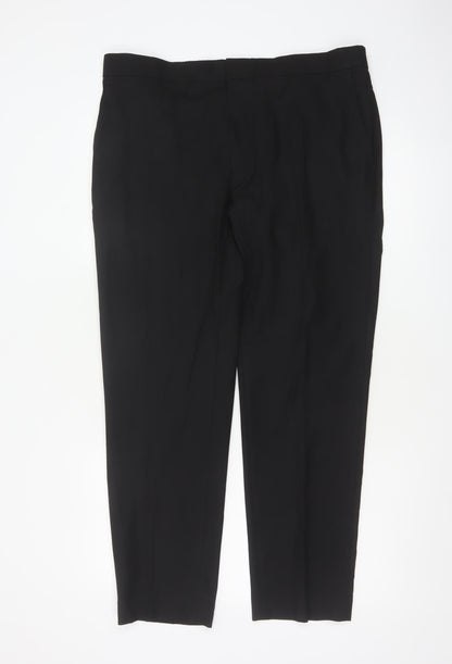 Autograph Men’s Black 36S Slim Fit Formal Dress Trousers