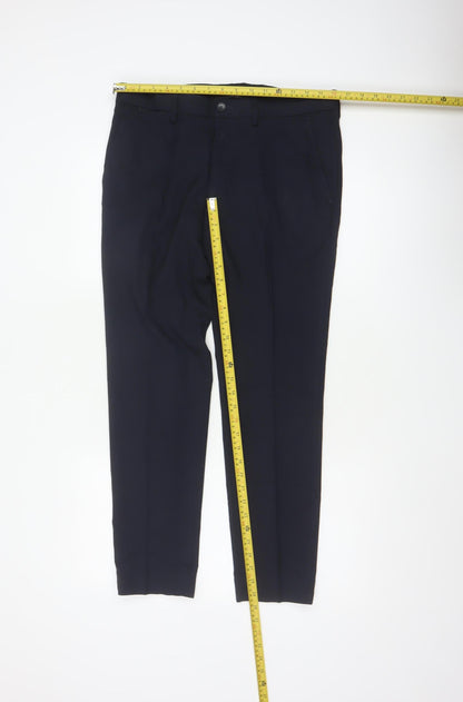 Marks and Spencer Men's Navy 32/29 Skinny Dress Trousers Slim Fit