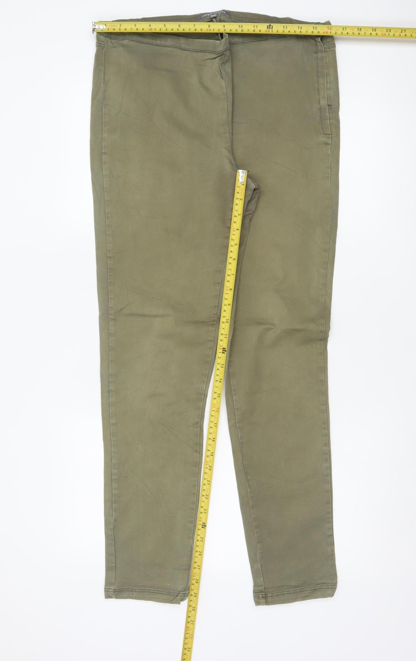 Laura Ashley Women’s Green UK 16 Skinny Stretch Trousers