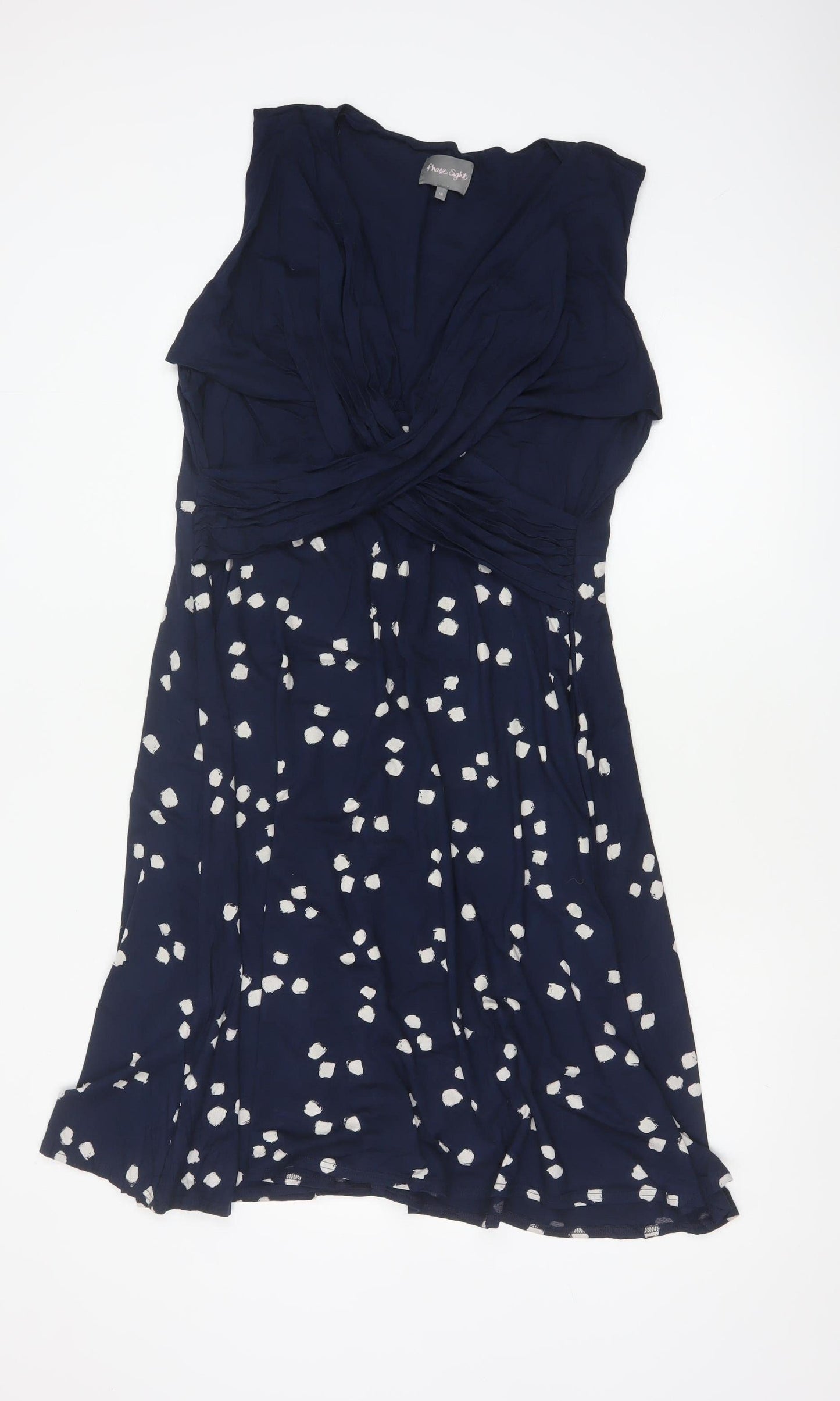 Phase Eight Women’s Blue UK 18 Fit & Flare Long V-Neck Jersey Dress