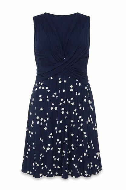 Phase Eight Women’s Blue UK 18 Fit & Flare Long V-Neck Jersey Dress