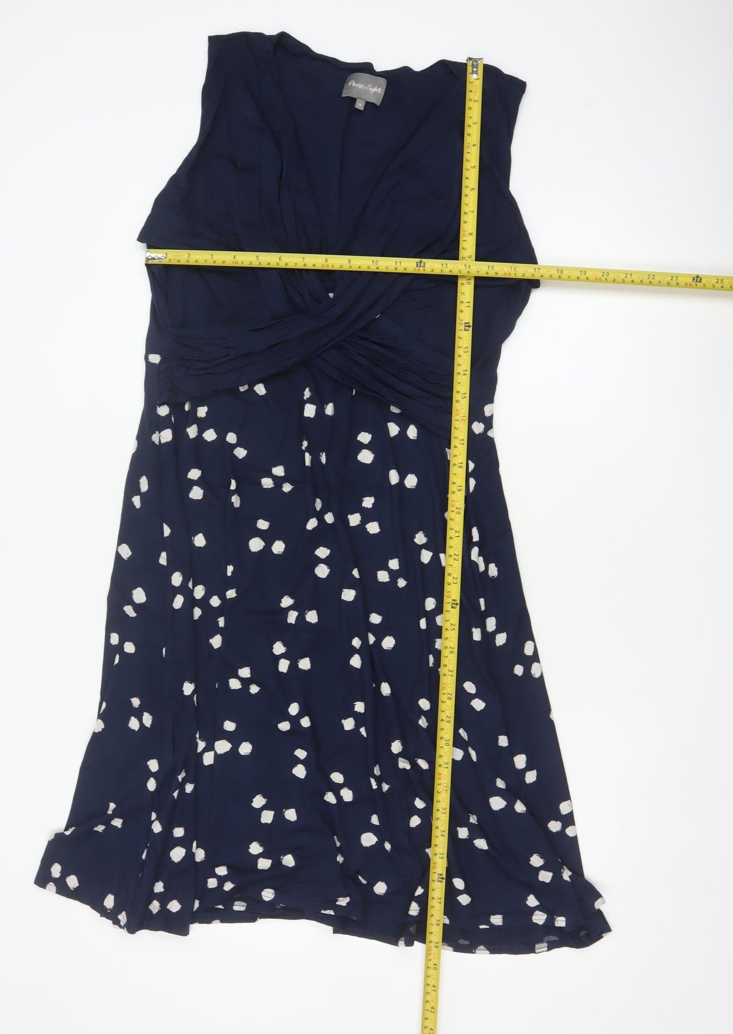Phase Eight Women’s Blue UK 18 Fit & Flare Long V-Neck Jersey Dress