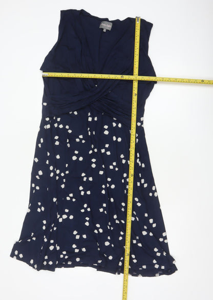 Phase Eight Women’s Blue UK 18 Fit & Flare Long V-Neck Jersey Dress