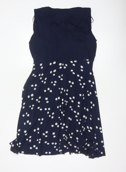 Phase Eight Women’s Blue UK 18 Fit & Flare Long V-Neck Jersey Dress