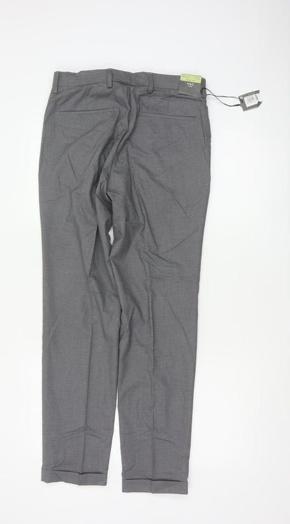M&S Mens Grey Pinstripe Slim Dress Trousers 30in 31in Leg