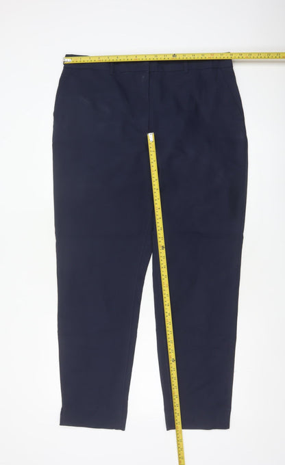 M&S Women’s Blue Size 16 Cotton Blend Tapered Work Trousers