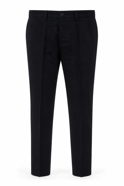 Marks & Spencer Mens Navy Blue 36/33 Slim Straight Cotton Trousers