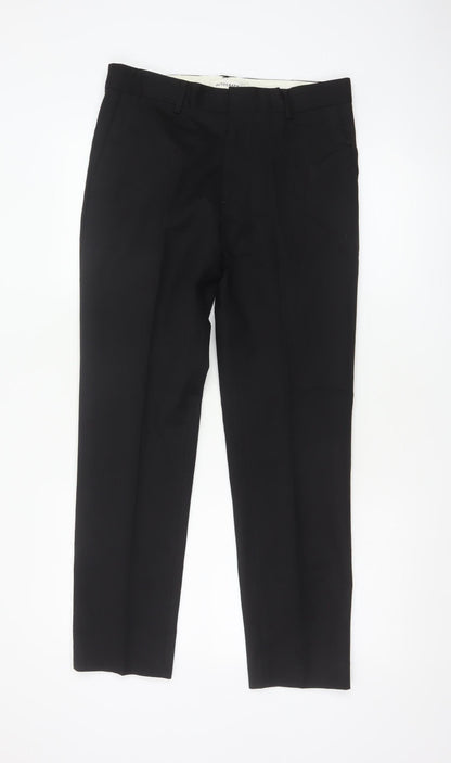Autograph Men Black 30/29 Slim Flat Front Dress Trousers