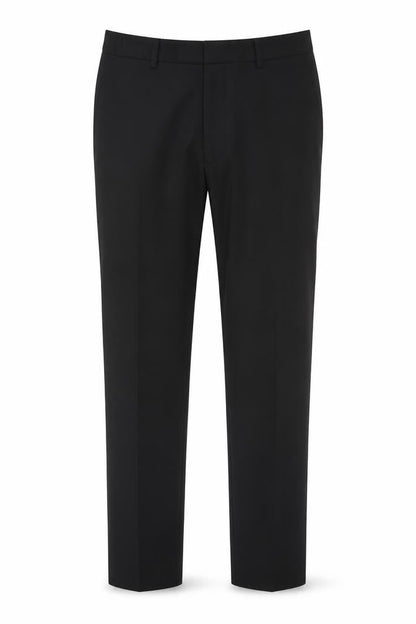 Front view of Autograph Men Black 30/29 Slim Flat Front Dress Trousers