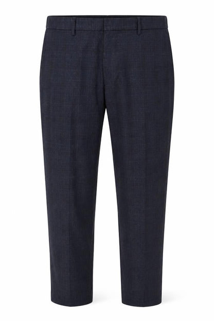 Marks & Spencer Men’s Blue Check Regular 42 Short Smart Trousers