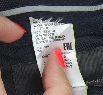 Marks & Spencer Men’s Blue Check Regular 42 Short Smart Trousers