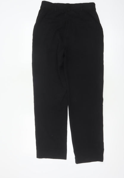 Marks & Spencer Women Black UK 10 Short Straight Tailored Trousers