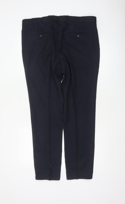 Marks & Spencer Men's Navy 38/31 Skinny Dress Trousers Slim Fit