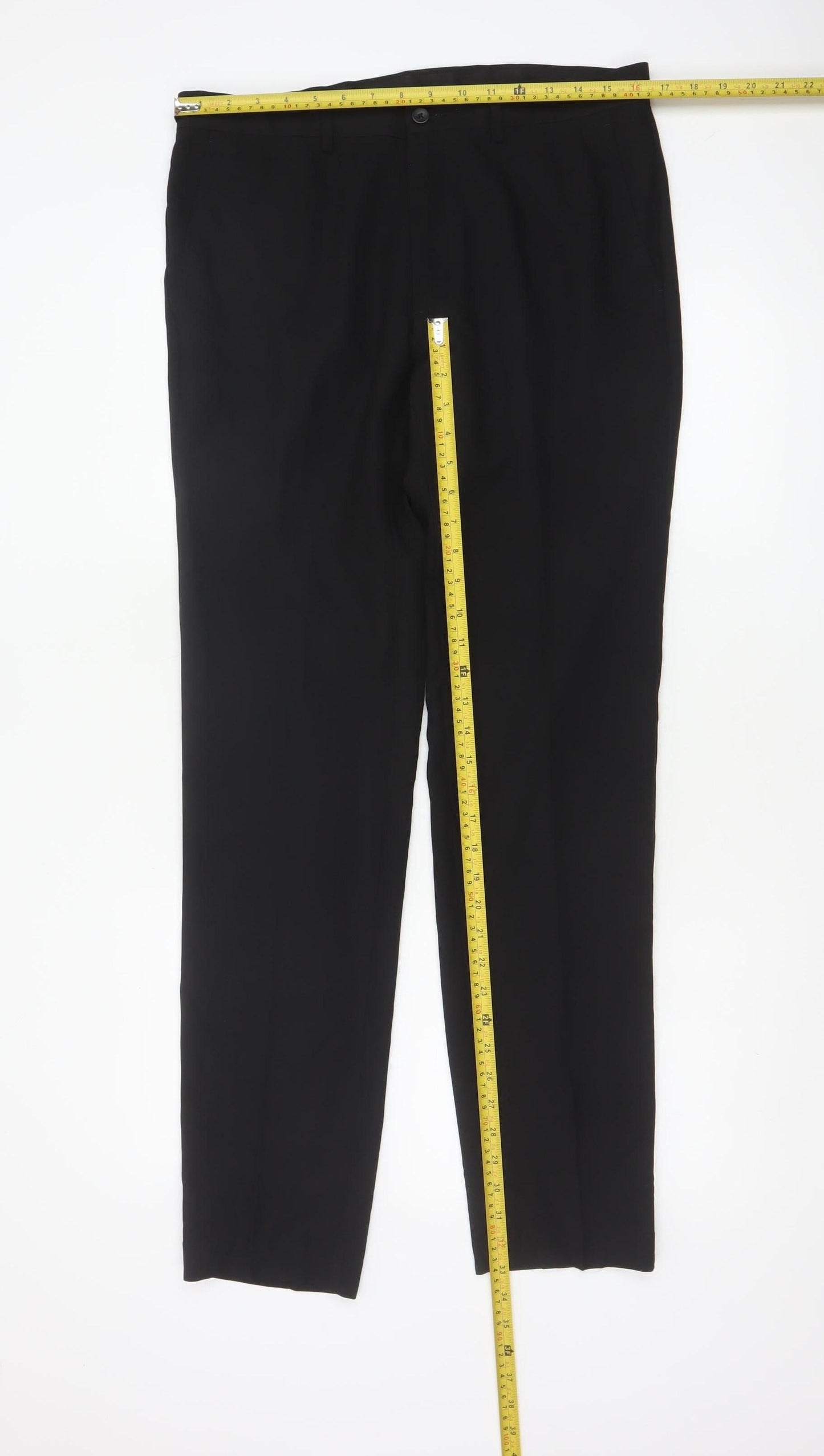 M&S Men’s Black 32in Skinny Trousers Smart Formal 33in Leg